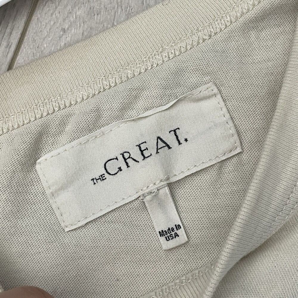 The Great Tshirt embroidered wishweed boxy crew womens Cream (xsmall) minimalist - Picture 2 of 7